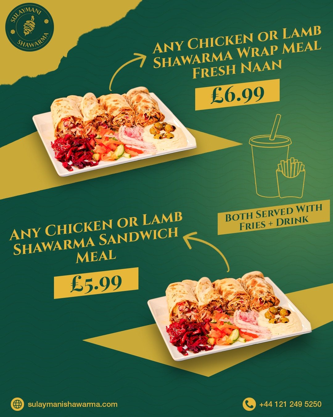 Sulaymani Shawarma promotional graphic design