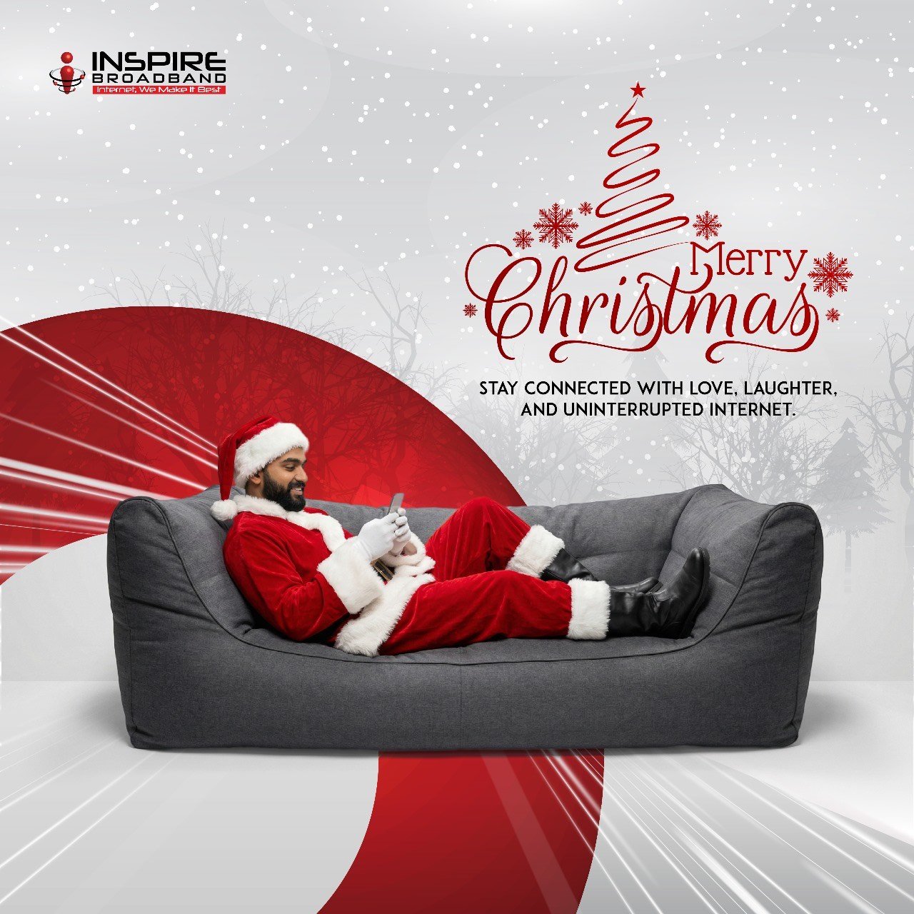 Inspire Broadband Christmas campaign graphic design