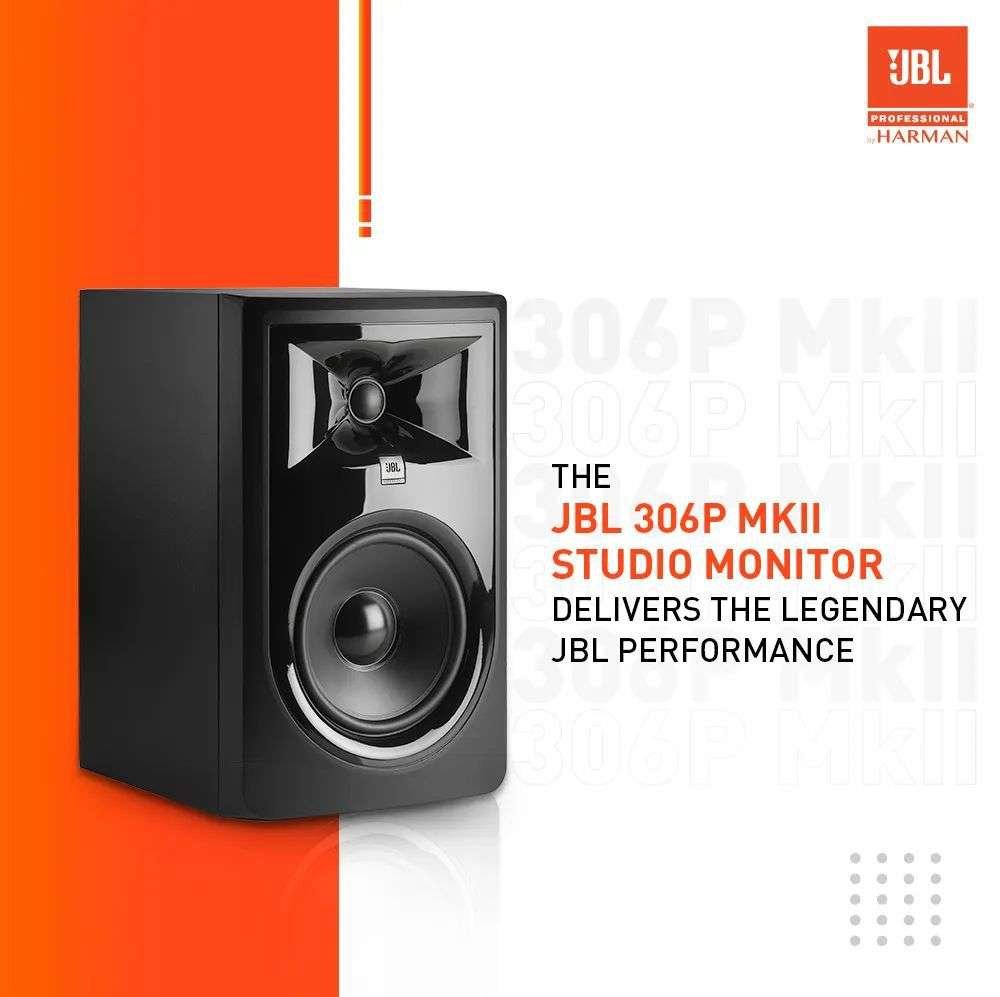 JBL 306P MKII studio monitor graphic design